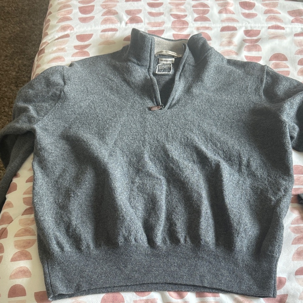 Peter Millar Charcoal Zip-Up Sweater